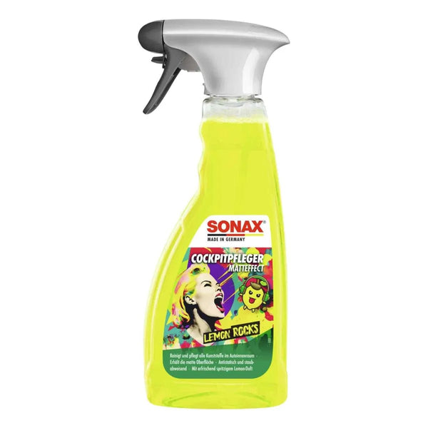 SONAX CockpitPfleger Matteffect – Silikonfreie Cockpitpflege mit Lemon-Duft