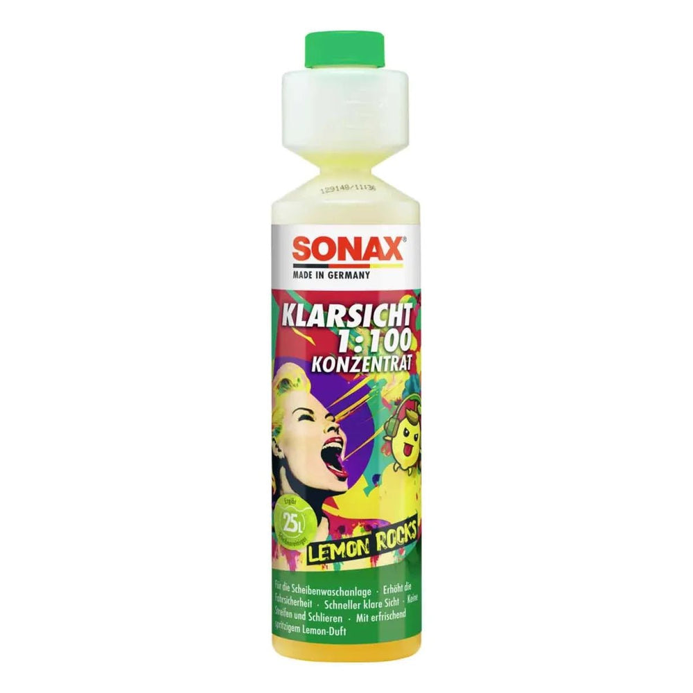SONAX Scheibenwaschanlagen-Konzentrat Lemon Rocks – 250ml für 25L Wischwasser